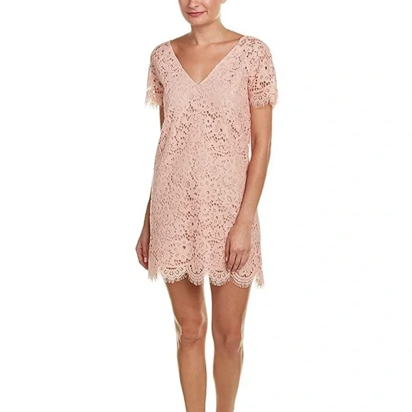 BB DAKOTA Women's Trista V-Neck Eyelash Lace Shift Dress in size Small - Picture 3 of 3